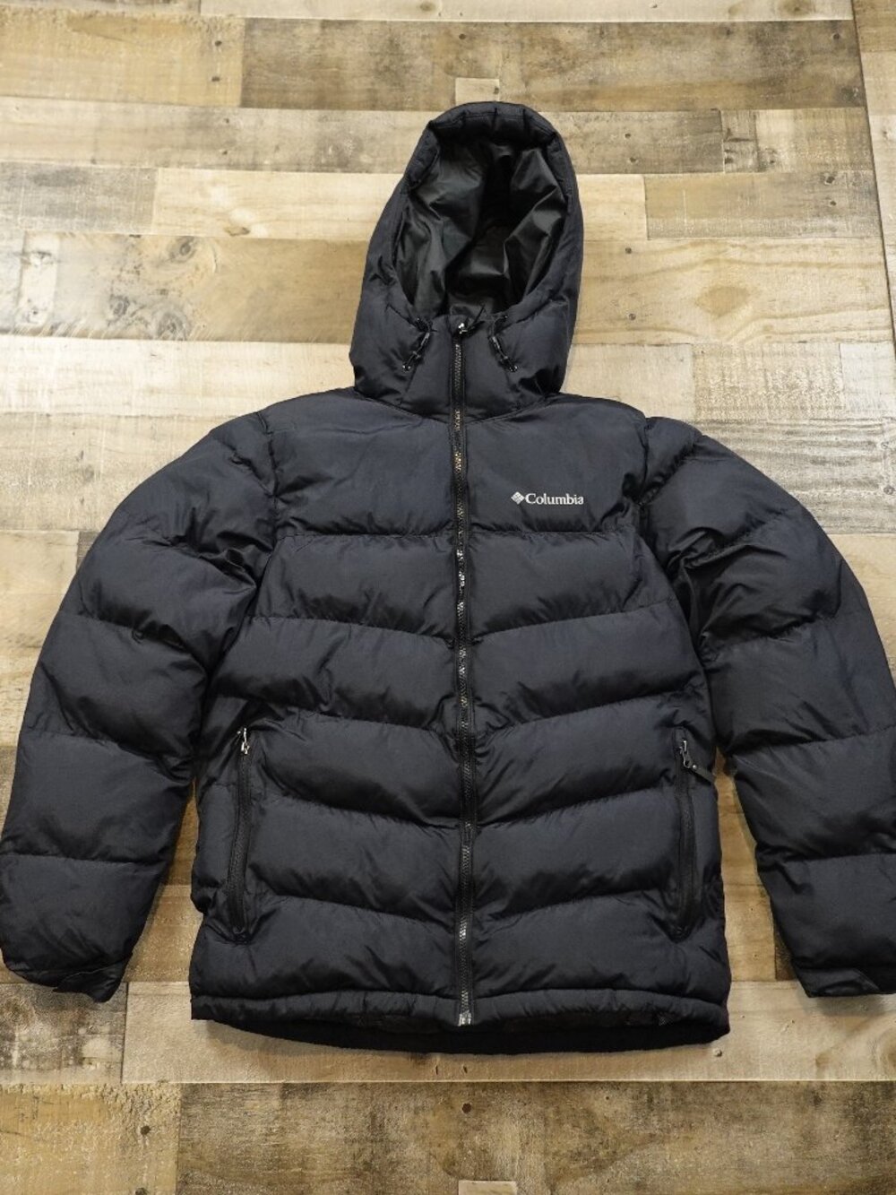 Columbia Lakeport Heavyweight Puffer Jacket Men's Small Black Omni-Heat